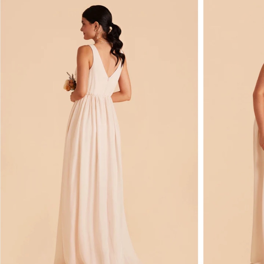 Birds grey Laurie empire chiffon champagne dress